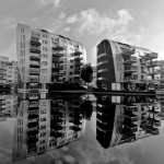 Modern architecture in Den Bosch(Paleiskwartier). Armada buildings by architect Anthony (Tony) Mc Guirk.