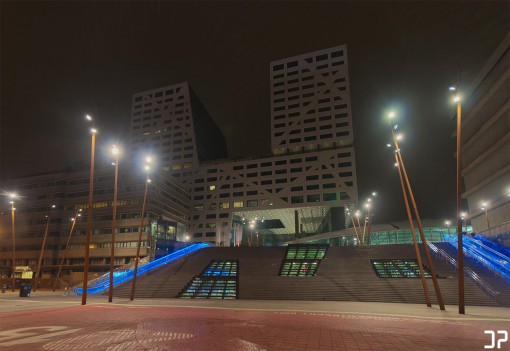 Stadskantoor Utrecht bij avond
