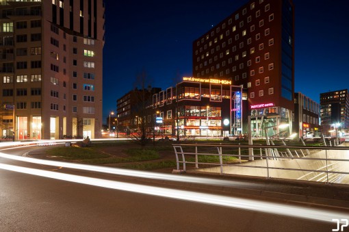 Avondfotografie: rotonde Eemplein in Amersfoort